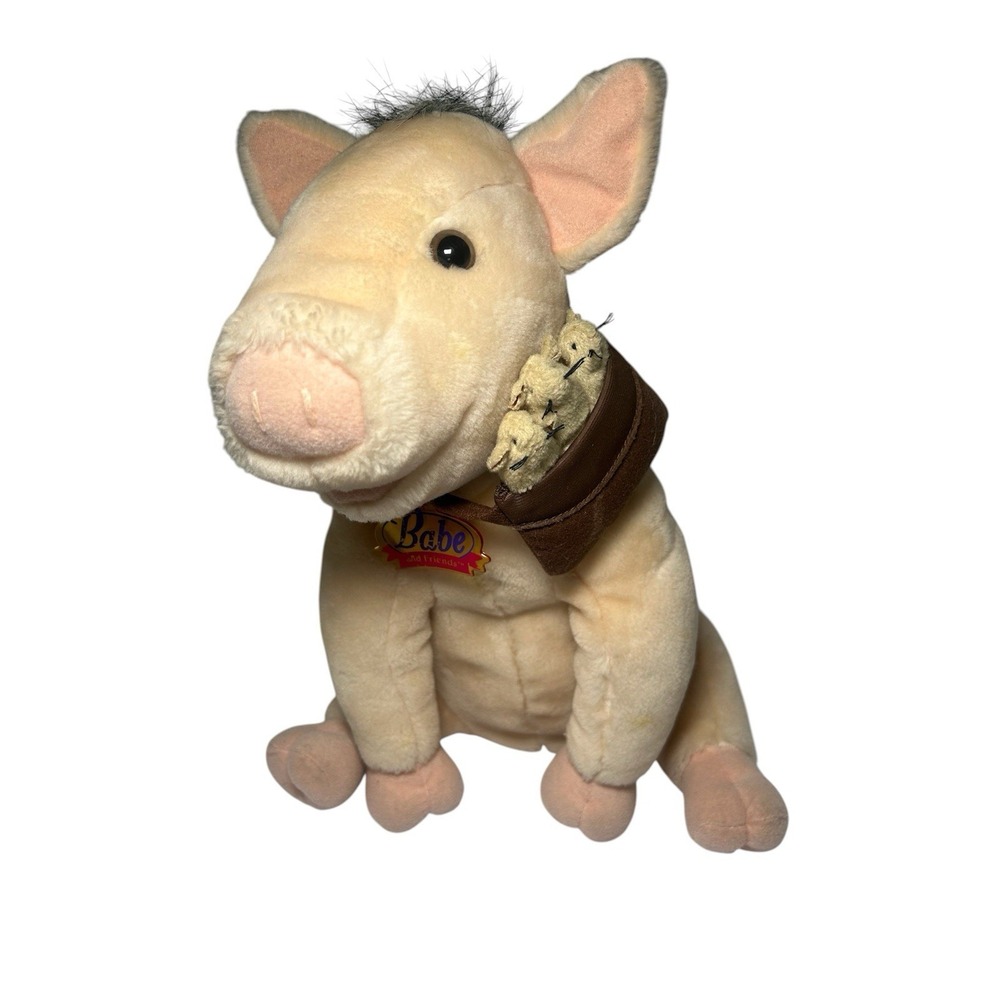 Vintage 1995 Babe and Friends Talking Plush Pig w/ Mice - Working - Equity Toys